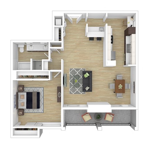 a floor plan of a house with a bedroom and a living room